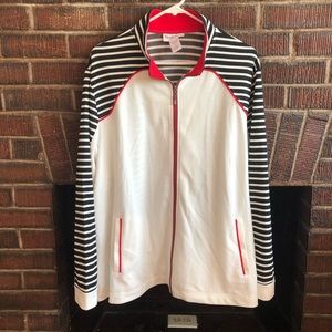 NorthStyle Red/Black/White Striped Zip Jacket 3X